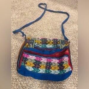 Colorful Patterned Boho Peruvian Woven Women Crossbody Bag Purse